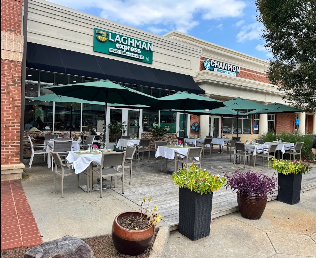 The Laghman Express storefront at Windward Plaza in Alpharetta